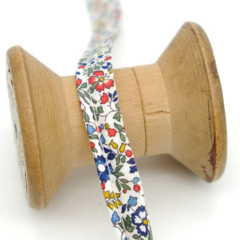 Liberty Fabrics Katie and Millie Green and Blue Piping - Maison Klem